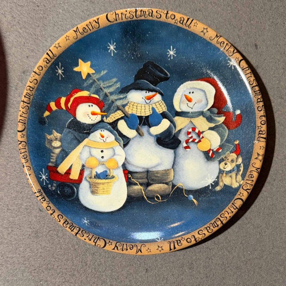 Festive Snowman Holiday Plate
